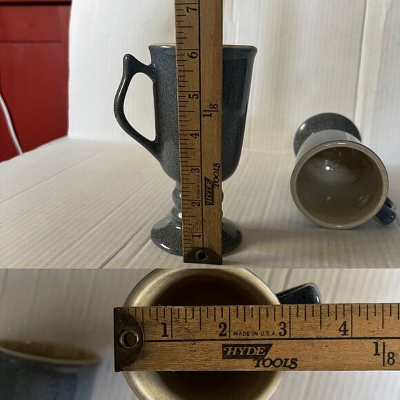 Vintage Hall Made in the USA 1273 Blue Speckled Irish Coffee Mugs Set of 2 - Picture 16 of 16